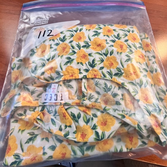 TCEC Floral Print Puff Shoulder Blouse Sz L Summer Cottagecore Vacation Boho - Picture 16 of 16